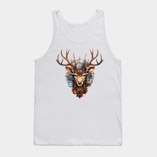 Steampunk Christmas Reindeer Portrait Tank Top